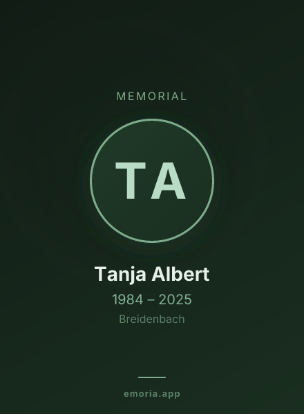 Memorial portrait of Tanja Albert