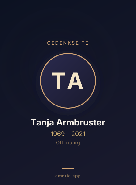 Gedenkportrait von Tanja Armbruster
