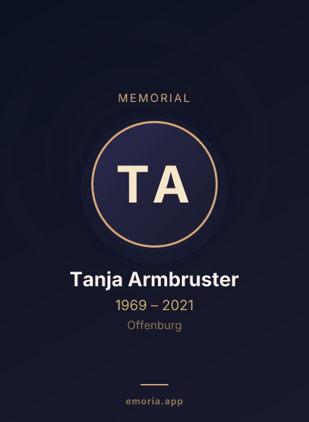 Memorial portrait of Tanja Armbruster