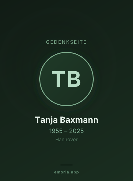 Gedenkportrait von Tanja Baxmann