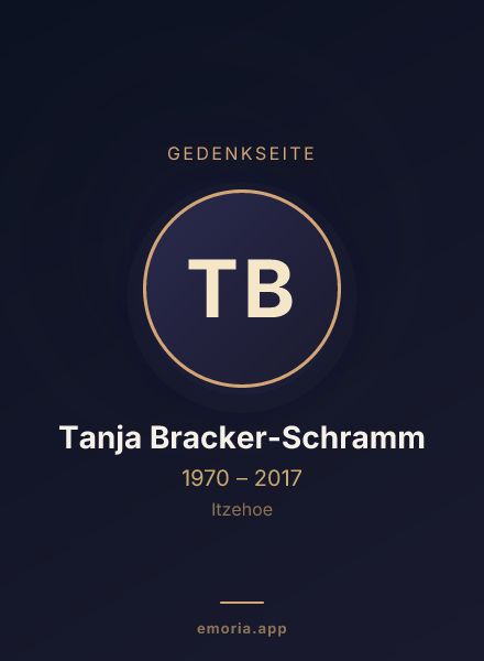 Gedenkportrait von Tanja Bracker-Schramm