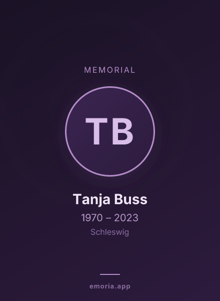 Memorial portrait of Tanja Buss