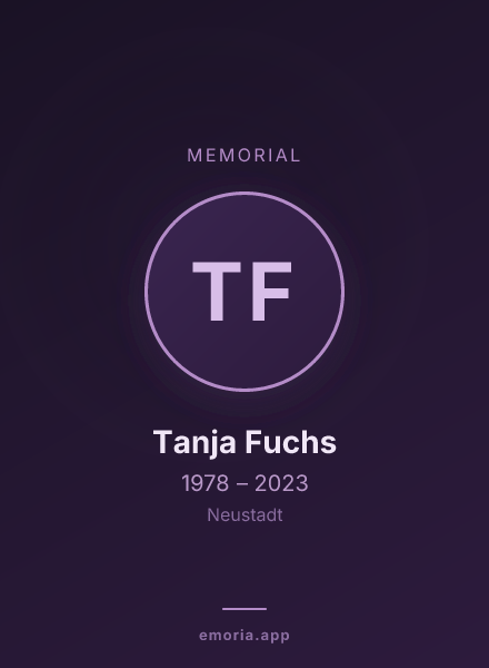 Memorial portrait of Tanja Fuchs