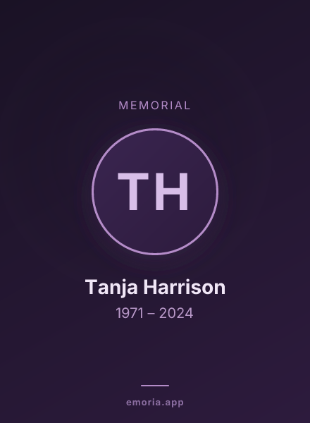 Memorial portrait of Tanja Harrison