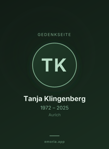 Gedenkportrait von Tanja Klingenberg