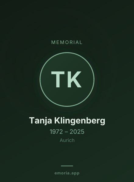 Memorial portrait of Tanja Klingenberg