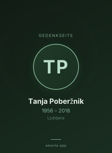 Gedenkportrait von Tanja Poberžnik