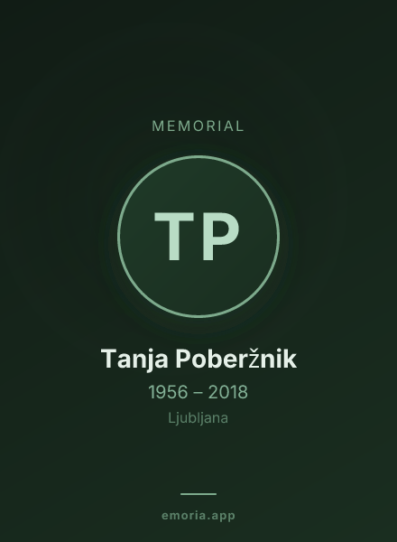 Memorial portrait of Tanja Poberžnik