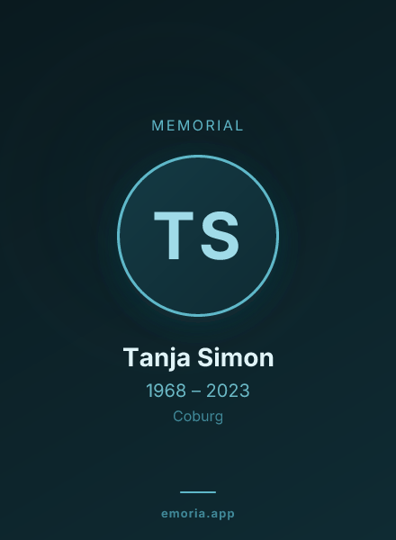 Memorial portrait of Tanja Simon
