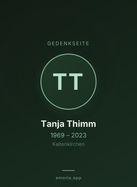 Gedenkportrait von Tanja Thimm