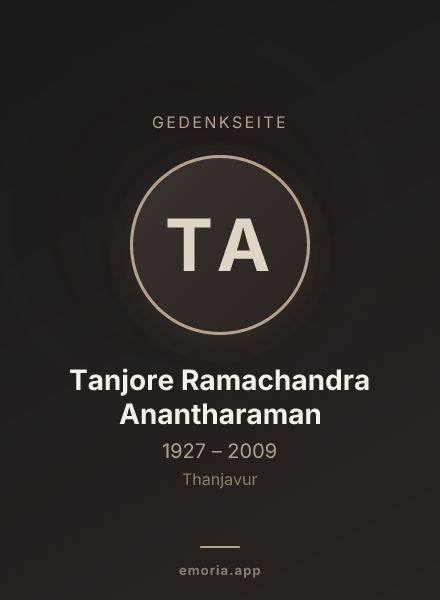 Gedenkportrait von Tanjore Ramachandra Anantharaman