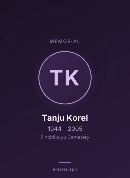 Memorial portrait of Tanju Korel