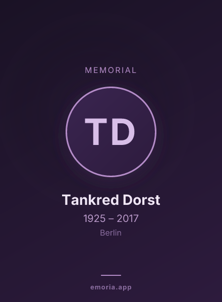 Memorial portrait of Tankred Dorst