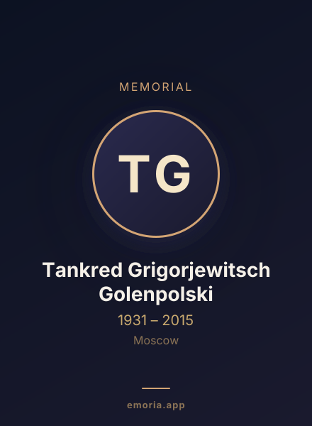 Memorial portrait of Tankred Grigorjewitsch Golenpolski