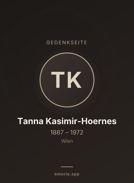 Gedenkportrait von Tanna Kasimir-Hoernes