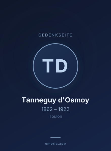Gedenkportrait von Tanneguy d'Osmoy