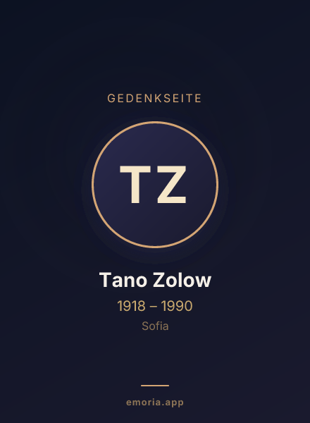 Gedenkportrait von Tano Zolow