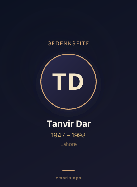 Gedenkportrait von Tanvir Dar