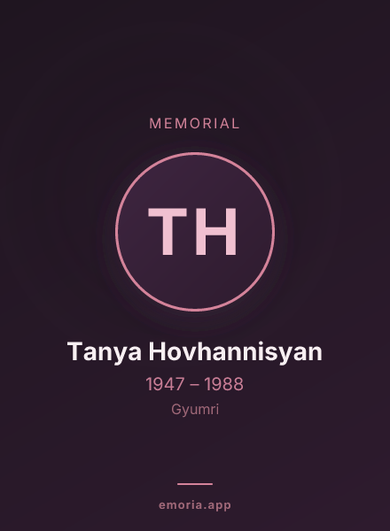 Memorial portrait of Tanya Hovhannisyan