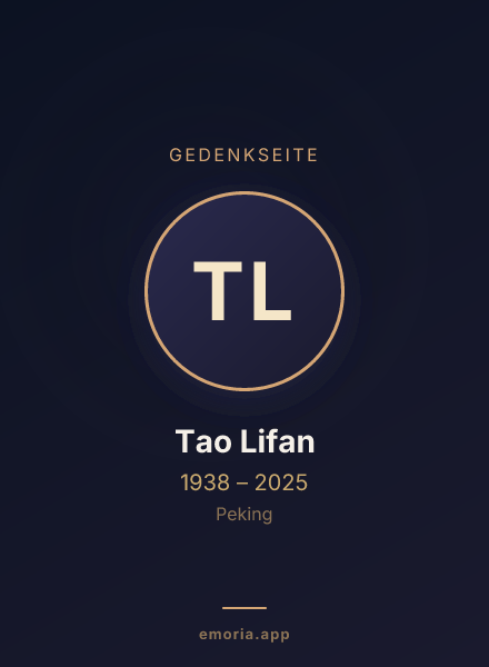 Gedenkportrait von Tao Lifan
