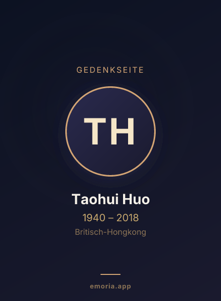 Gedenkportrait von Taohui Huo
