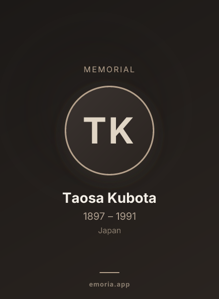 Memorial portrait of Taosa Kubota