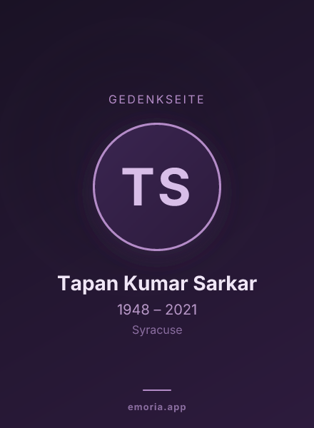 Gedenkportrait von Tapan Kumar Sarkar