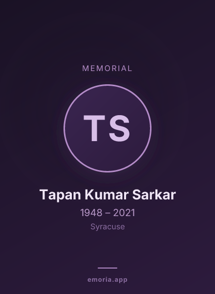 Memorial portrait of Tapan Kumar Sarkar