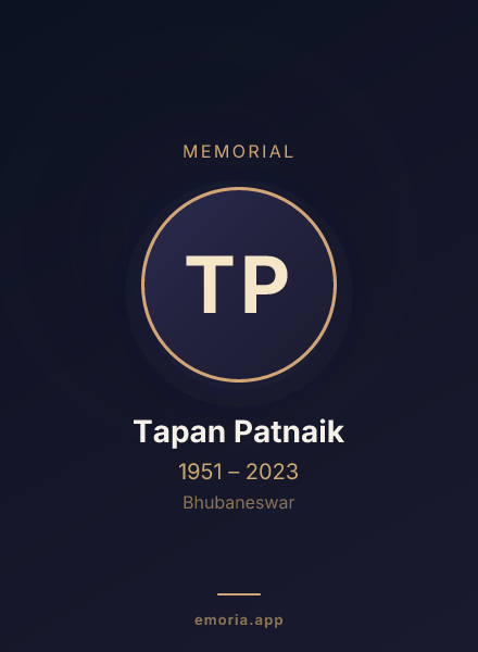 Memorial portrait of Tapan Patnaik