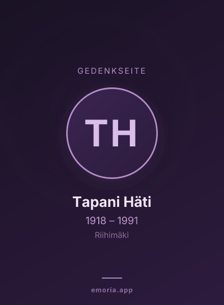 Gedenkportrait von Tapani Häti