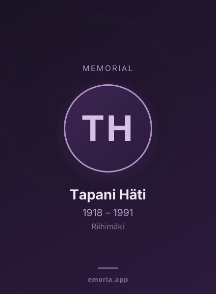 Memorial portrait of Tapani Häti