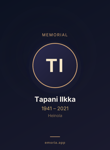 Memorial portrait of Tapani Ilkka