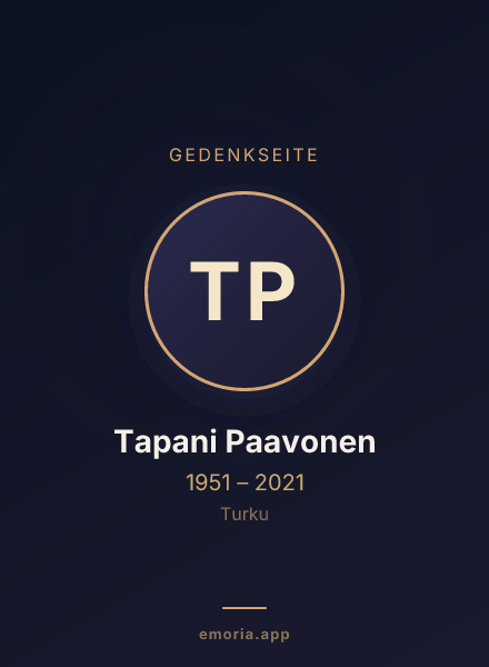 Gedenkportrait von Tapani Paavonen