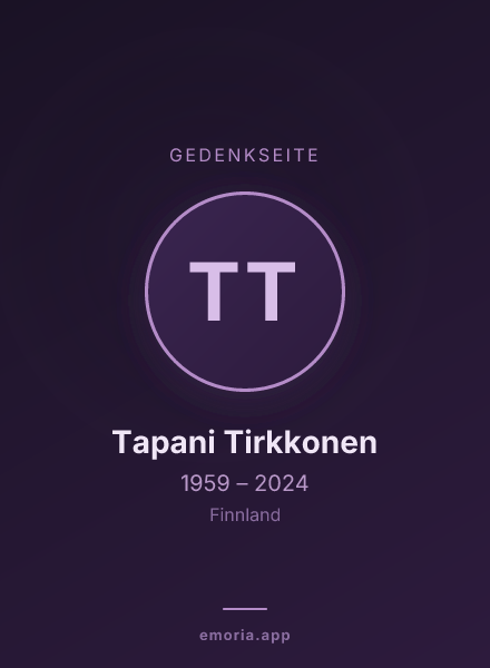 Gedenkportrait von Tapani Tirkkonen