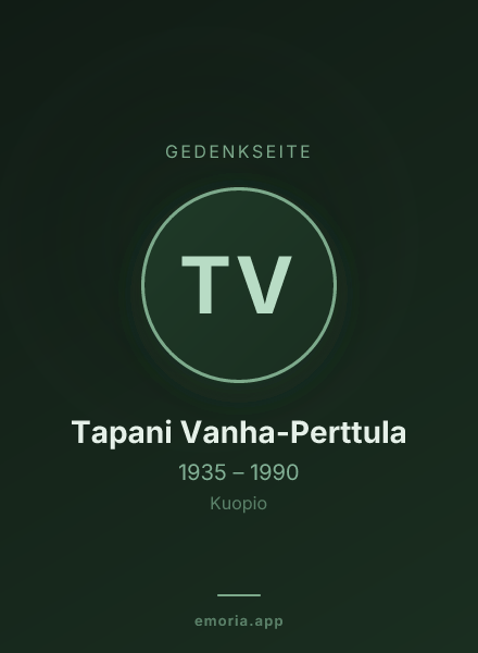 Gedenkportrait von Tapani Vanha-Perttula