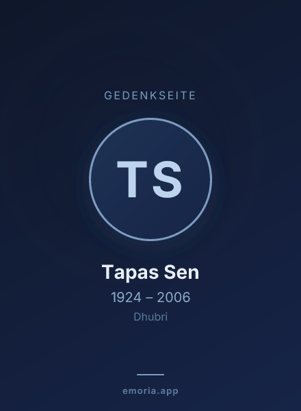 Gedenkportrait von Tapas Sen