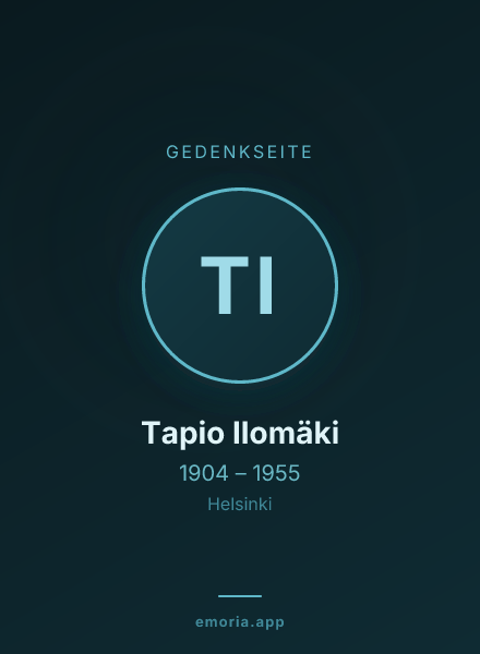 Gedenkportrait von Tapio Ilomäki