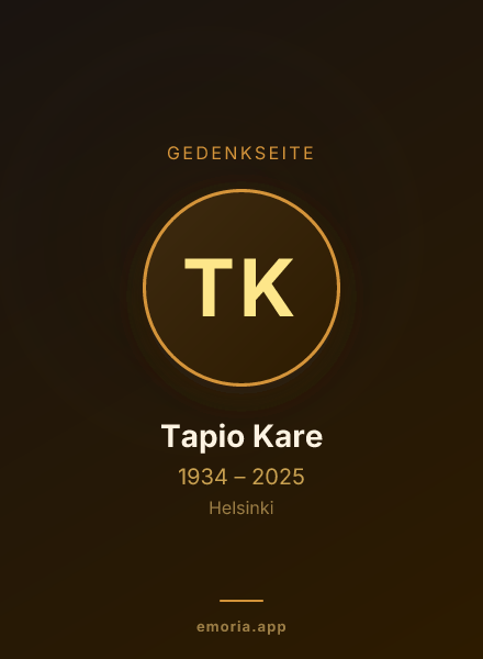 Gedenkportrait von Tapio Kare