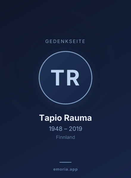 Gedenkportrait von Tapio Rauma