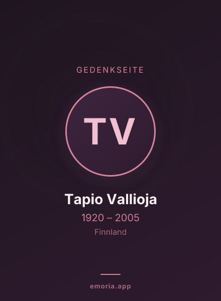 Gedenkportrait von Tapio Vallioja