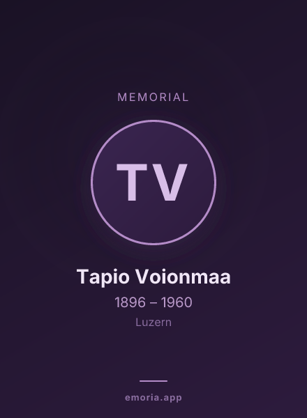 Memorial portrait of Tapio Voionmaa