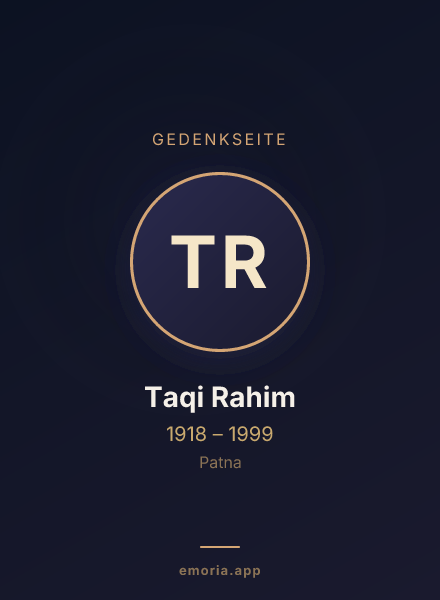 Gedenkportrait von Taqi Rahim