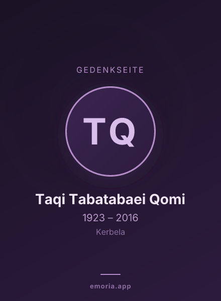 Gedenkportrait von Taqi Tabatabaei Qomi