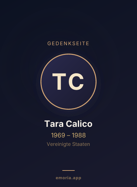 Gedenkportrait von Tara Calico