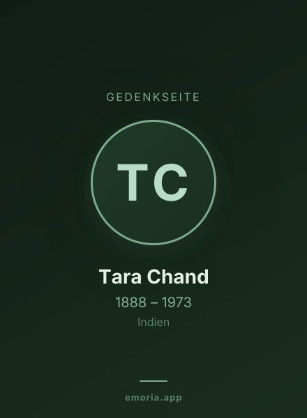 Gedenkportrait von Tara Chand