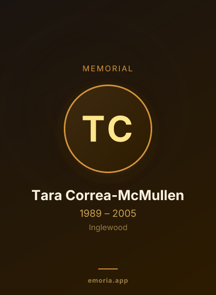 Memorial portrait of Tara Correa-McMullen