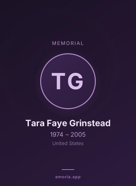 Memorial portrait of Tara Faye Grinstead