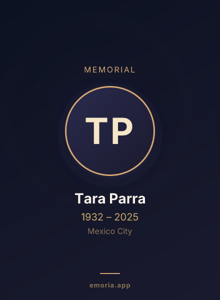 Memorial portrait of Tara Parra
