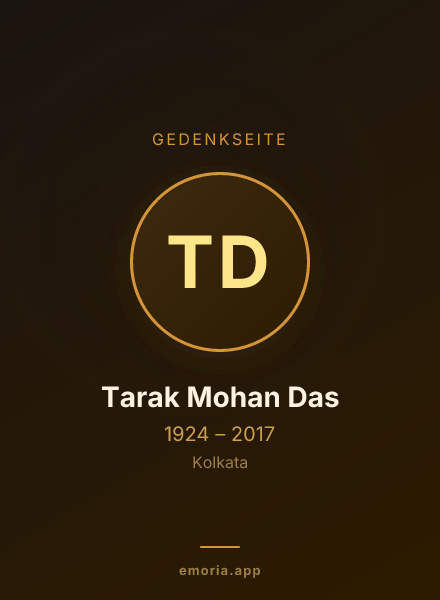Gedenkportrait von Tarak Mohan Das