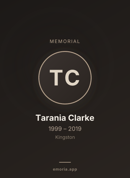 Memorial portrait of Tarania Clarke